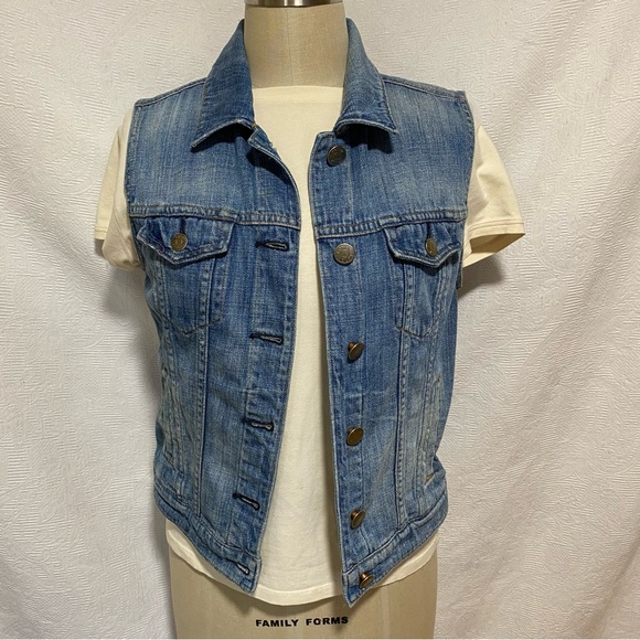 J Crew Sm Denim vest stonewashed - Picture 1 of 5